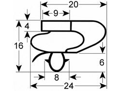 Уплотнитель двери резинка для холодильного стола Forcar, Fimar 395х495мм проф.9150
