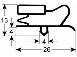 Ущільнення дверей резинка для холодильної шафи Fagor AEP, AFN, AFF серії 618x1500мм. проф.9013