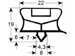 Ущільнення дверей резинка для шокової заморозки Electrolux BCF, AOF серії, 502x925мм проф.9794