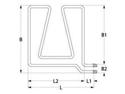 Ten for frying pan, oven 2000W, 230V, threaded flange. M14x1.5