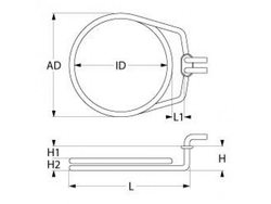 Heating element for Rieber BKW series 2400W, 230V, flange 50x26mm 33010161