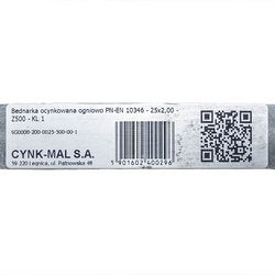 Smuga grounding steel galvanized 25x2 CYNK MAL 0.4 kg/m (Price per 1 kg)