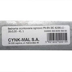 Smuga grounding steel galvanized 30x3 CYNK MAL 0.72 kg/m (Price per 1 kg)