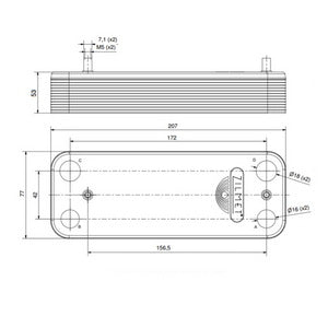 Теплообмінник пластинчастий ГВП Zilmet (20 пл.) для газового котла Baxi Eco, Luna 3, Fourtech, Westen Pulsar 17B2072000