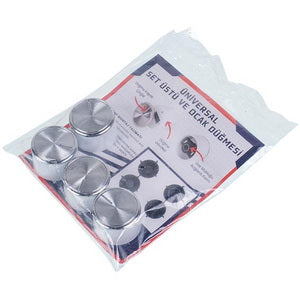 A set of universal adjustment knobs (4 pcs.) for the oven with adapters (white insert) D=34mm H=23mm