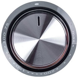 Oven temperature control knob for Beko stove 250316375 black