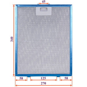Фильтр жировой для вытяжки (металлический) 270x340x8мм (на клипсы, универсальный)