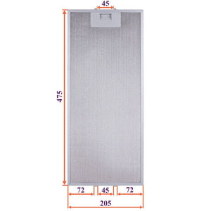 VentoLux range hood metal grease filter 205x475x8