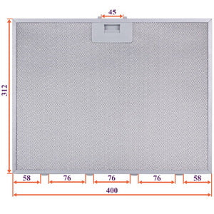 Фильтр жировой для вытяжки (металлический) 400x312x8мм (на клипсы, универсальный)