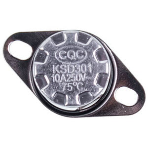 Overheating thermostat 75°C 10 A 250 V KSD301 for geyser