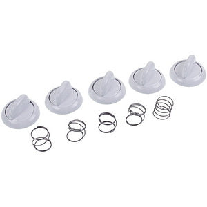 A set of adjustment knobs with springs (5 pcs.) for the Gefest white plate D=50mm H=41mm