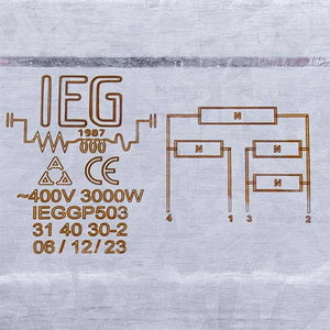 Square burner 3000W 400V 300x300mm 300x300mm