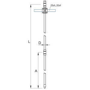 Copper-plated threaded grounding kit D-14.2 mm, L-3 m GALMAR