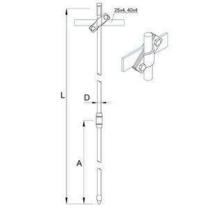 Grounding kit galvanized threaded D-16 mm, L-6m