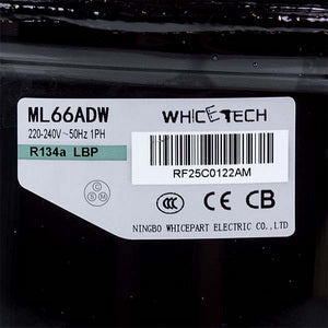 WhiceTech refrigerator compressor ML66ADW R134a 165W (with start relay)