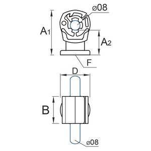 Plastic wire holder M6 01/6 PL B brown