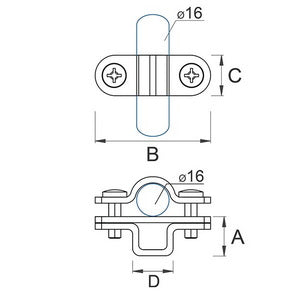 Galvanized steel lightning rod holder 02/16.3 OC