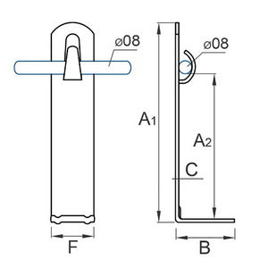 Holder universal steel galvanized 07/OC