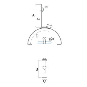 Holder ridge semicircular (universal) steel galvanically galvanized 10/07 OC