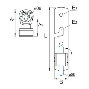 Roofing wire holder with stainless steel hook 12/12/8 Ni PL
