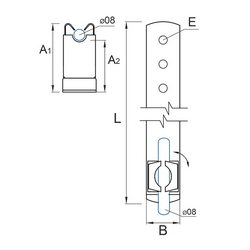 Trimach dart for tiles L=330mm made of stainless steel 12/33/1 Ni