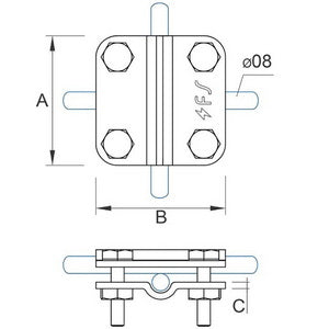 Clamp wire/wire D=8-10mm galvanized steel 04/88.2 OS