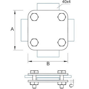 Clamp strip/strip 40mm steel galvanized 44/0.2 OC