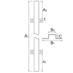 Galvanized steel jet screen 70/140 OC L=1400mm