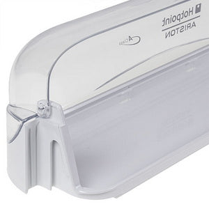 Door shelf (upper) with lid for Ariston refrigerator C00254347 440x125mm