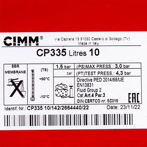 Expanding tank Cimm CP355 10 l 1" for gas boiler Baxi Slim 9930020