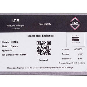 Heat exchanger plates (12 plates) for gas boiler Ariston BS/Clas/Genus/Egis Plus 65116314