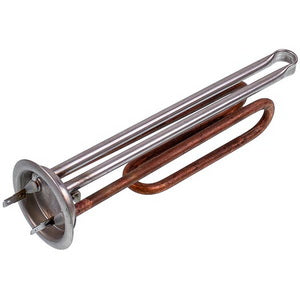 Ten for the boiler Thermex 1300W (copper) L=190mm flange 63mm, 2 tubes for the sensor 210mm (under the anode)