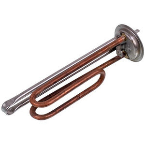 Ten for the boiler Thermex 1300W (copper) L=190mm flange 63mm, 2 tubes for the sensor 210mm (under the anode)