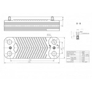 Swep plate heat exchanger (12 pl.) for gas boiler Immergas Mini Eolo/Nike, Victrix, Maior, Mythos 3.021692