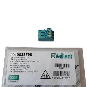 3-pin plug 230 V for gas condensing boiler Vaillant 0010028796