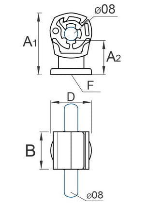 Plastic wire holder M6 01/6 PL Cu for copper