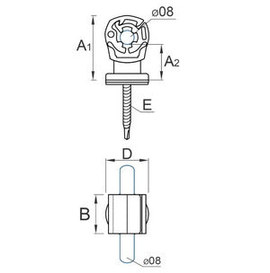 Plastic wire holder M8 01/8 PL gray with screw