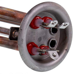 Ten flange for the Thermex 2000W boiler (copper) flange 63mm, 2 tubes for the sensor (for the M4 anode)