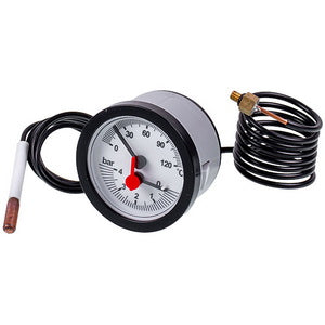 Термоманометр 0-4 бар D=57/52 мм 0-120 °C для газового котла