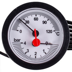 Термоманометр 0-4 бар D=57/52 мм 0-120 °C для газового котла