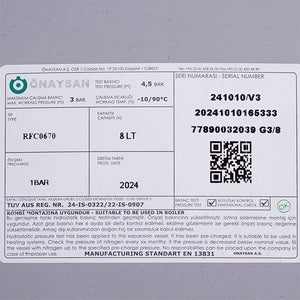 Розширювальний бак Onaysan VRP220 8 л 3/8&apos&apos для газового котла Fondital