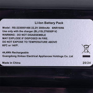 Акумулятор Li-Ion для акумуляторного пилососа Rowenta RS-2230001466 22.2V