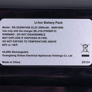 Акумулятор Li-Ion для акумуляторного пилососа Rowenta RS-2230001466 22.2V