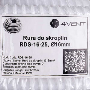 Труба дренажна гофрована ПВХ (D=16mm (5/8") бухта 25 м) для кондиціонера (продаж кратний 5м)