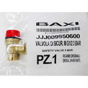 Запобіжний клапан 3 бар 1/2" для газового підлогового котла Baxi Slim, Westen Compact 9950600