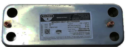 Теплообмінник пластинчастий ГВП Zilmet (14 пластин) для газового котла Junkers Euroline ZW, Bosch Gaz 3000 W 87054062870