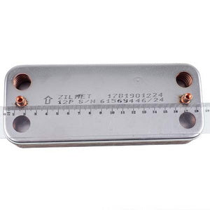 Теплообмінник пластинчастий ГВП Zilmet 17B1901224 (12 пластин) для газового котла 7828745