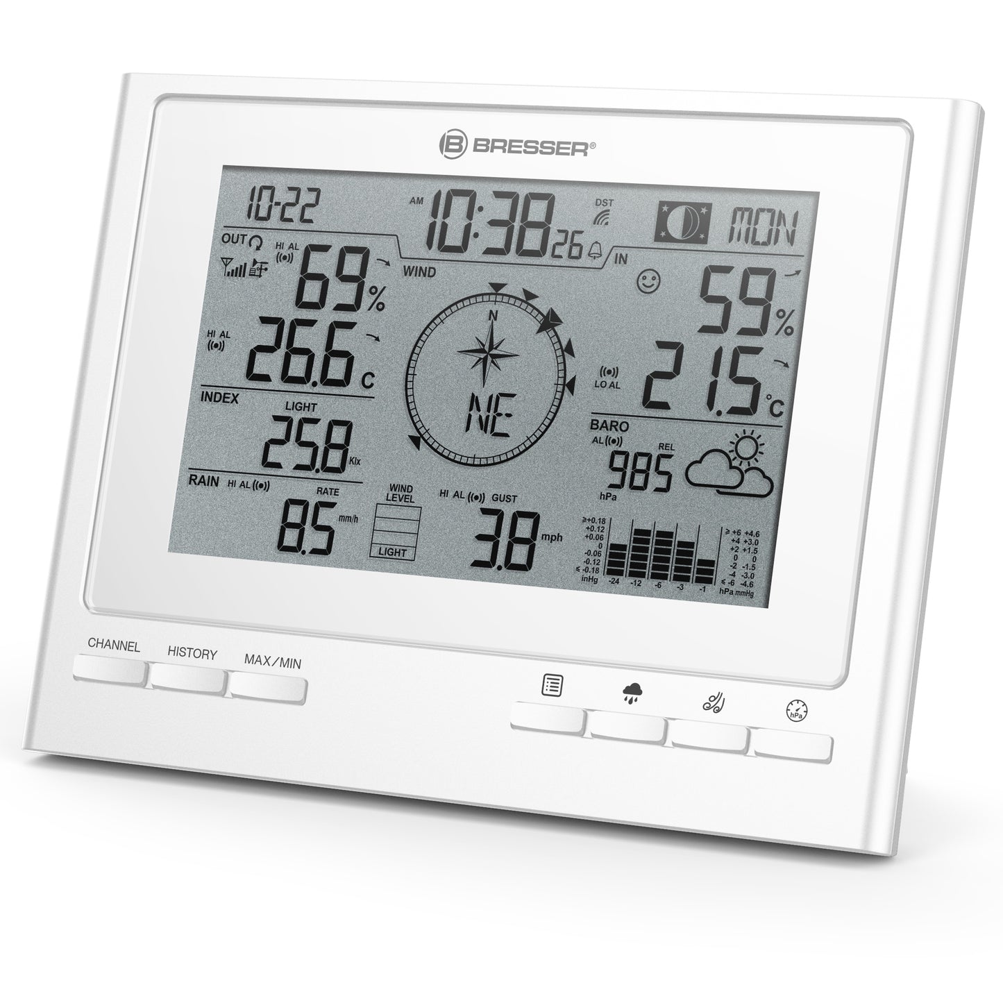 Weather station Bresser 7-in-1 Exclusive Line Weather Center Climate Scout (7003100GYE000)