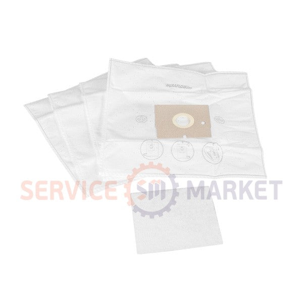 Set of microfiber bags (4 pcs) 4902 + motor filter for Menalux vacuum cleaner