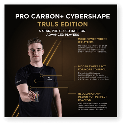 Ракетка для настільного тенісу Stiga Pro Carbon Plus Cybershape Truls Edition 5 Star FL (1215-1306-35)